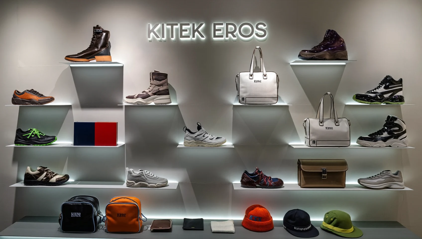 Illustrazione generata: sneakers in una composizione editoriale di apertura